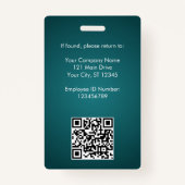 Badge Conférence du code QR photo de l'employé de l'ID d (Dos)