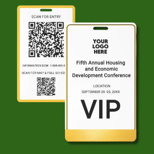 Badge Conférence Entreprise Affaires QR Logo VIP