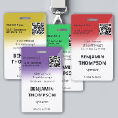 Badge Conférence Entreprise Événement Gras Red QR