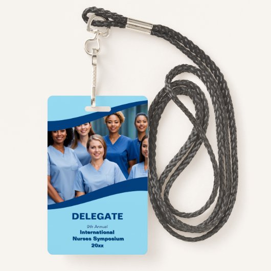 Badge Conférence Médicale du technicien en soins infirmi (Derrière avec lanière)