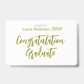 Badge Congratulations graduate golden name class 20XX si