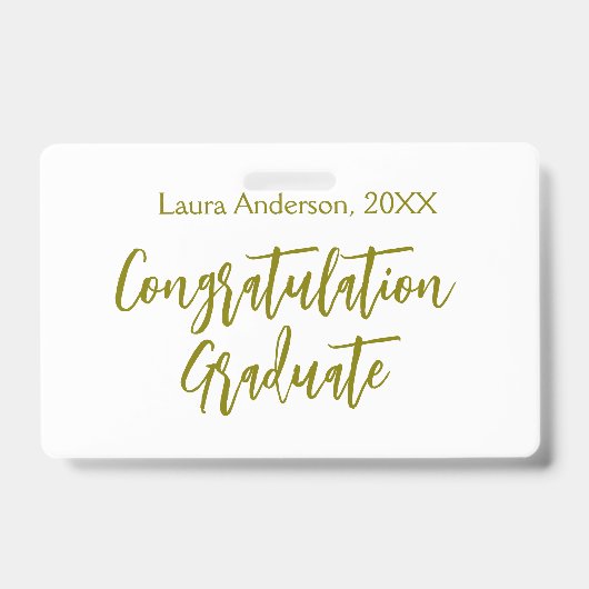 Badge Congratulations graduate golden name class 20XX si (Face)