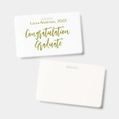 Badge Congratulations graduate golden name class 20XX si (Recto et verso)