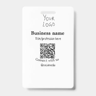 Badge Connectez-vous avec nous logo d'entreprise QR nom