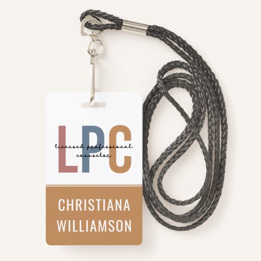 Badge Conseiller professionnel autorisé LPC personnalisé (Devant avec lanière)