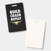 Badge Construire Crash Répéter Drone (Avant & arrière)