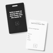 Badge Construire une équipe personnalisable  (Avant & arrière)