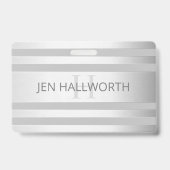 Badge Contemporain Faux Argent Ombre Gris (Arrière)