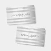 Badge Contemporain Faux Argent Ombre Gris (Avant & arrière)