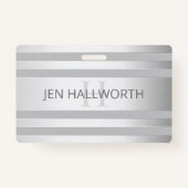 Badge Contemporain Faux Argent Ombre Gris (Dos)