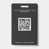 Badge Contrôle d'accès par photo d'identité de l'agent d (Arrière)