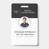 Badge Contrôle d'accès par photo d'identité de l'agent d (Avant)