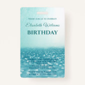 Badge Cool amusant parties scintillant script pool parti (Dos)