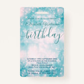 Badge Cool amusant parties scintillant script pool parti (Dos)