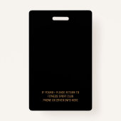 Badge Cool Black White Événement Personnel Société Logo  (Dos)