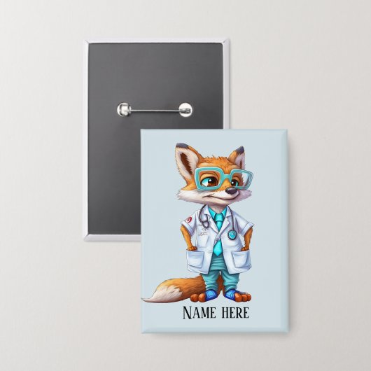 Badge Cool Doctor bear ajouter nom (Recto/Verso)