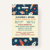 Badge Cool Espace Extérieur Photo Personnalisée Identifi (Dos)