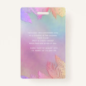 Badge Cool holographique tropical feuille script pool (Dos)