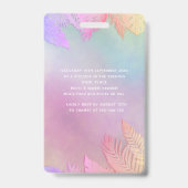 Badge Cool holographique tropical feuille script pool (Dos)