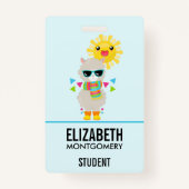 Badge Cool Llama et souriant Kawaii Sun (Devant)