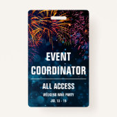Badge Coordinateur d'événement Tous les accès Passe d'év (Devant)
