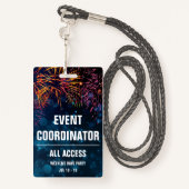 Badge Coordinateur d'événement Tous les accès Passe d'év (Derrière avec lanière)
