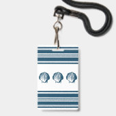 Badge Coquillages et rayures (Avant avec lanière)