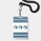 Badge Coquillages et rayures (Arrière avec lanière)