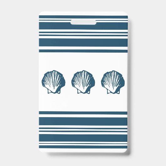 Badge Coquillages et rayures (Avant)