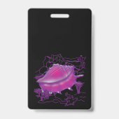 Badge Coquille marine rose (Dos)