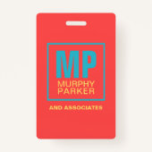 Badge Corail Rouge Turquoise jaune logo (Dos)