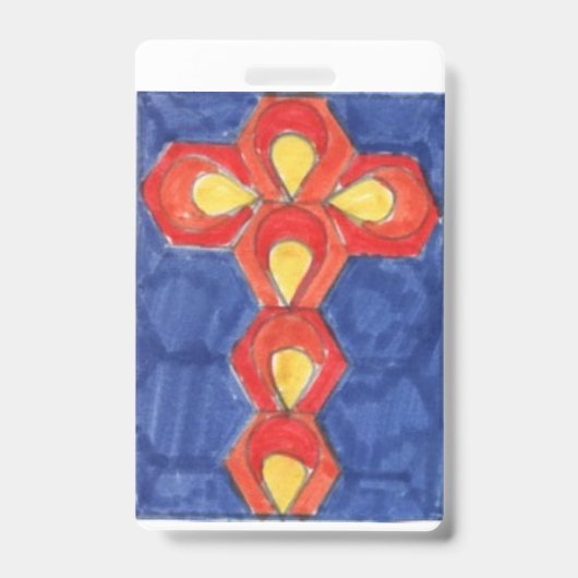 Badge Cordon vertical Motif croisé (Avant)