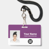 Badge Cordons personnalisés avec logo et nom de l'employ (Avant avec lanière)