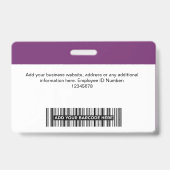 Badge Cordons personnalisés avec logo et nom de l'employ (Arrière)