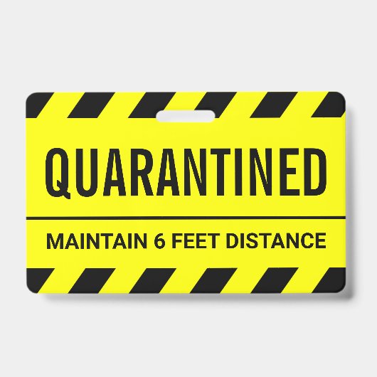 Badge Coronavirus Self Isolation Quarantine (Face)