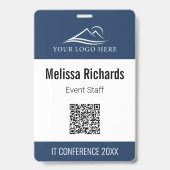 Badge Corporate Conference Event QR Code Blue ID (Avant)