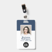Badge Corporate Logo Photo Custom Employee ID (Front with Clip)