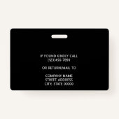 Badge Corporate Logo Photo ID Barcode Black Name  (Dos)