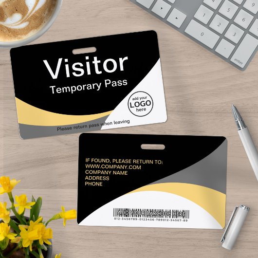 Badge Corporate Visiteur Pass Code-barres personnalisé g
