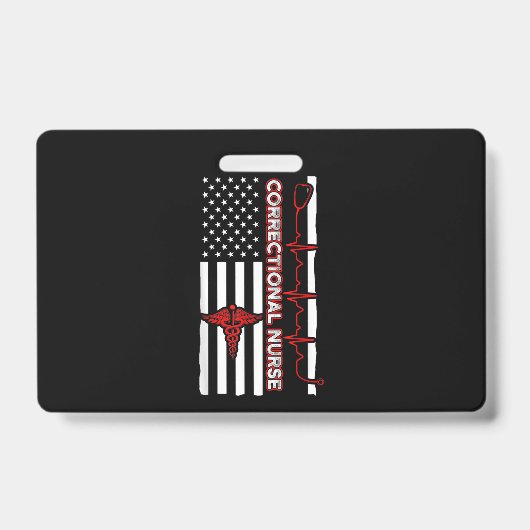 Badge Correctional Nurse USA Flag Nursing RN (Face)