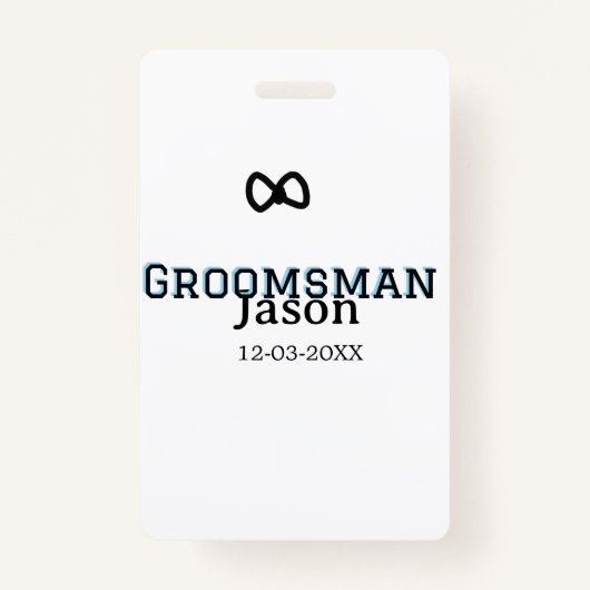 Badge Cortège du marié témoin de mariage enterrement de (Dos)