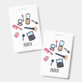 Badge Cosmétique / maquillage illustration (Avant & arrière)