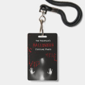 Badge Costume de fête d'Halloween sanglant effrayant VIP (Avant avec lanière)
