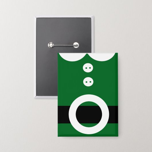 Badge Costume d'elfe de Noël - Graphisme de Noël propre (Recto/Verso)