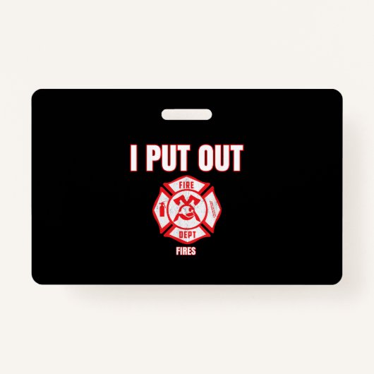 Badge Costume d'Halloween Funny pompier J'ai mis le feu (Devant)