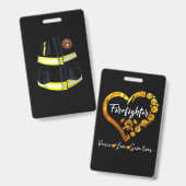 Badge Costume pompier Halloween (Avant & arrière)