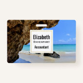 Badge Côte tropicale de plage avec un Big Rock (Dos)