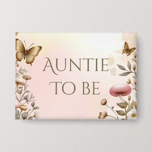 Badge Cottage Core Champignons et Fleurs   Tante