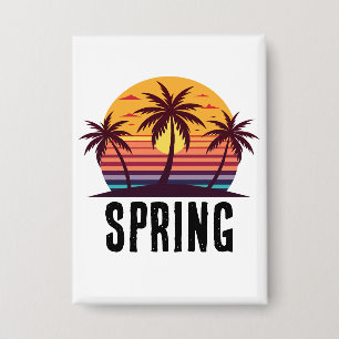 Badge Coucher de soleil avec palmiers Vector