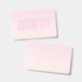 Badge Coucher de soleil ombré rose à pêche avec texte pe (Avant & arrière)